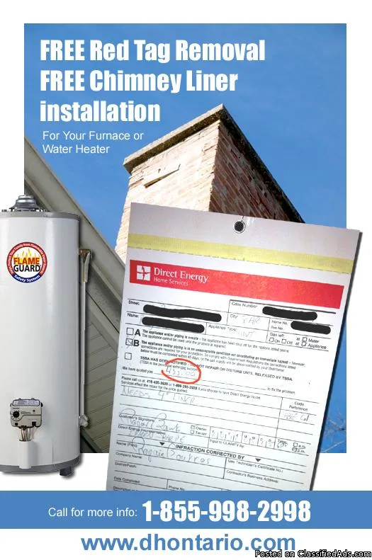 Red Tag Clearance for your FurnaceWater Heater Toronto GTA