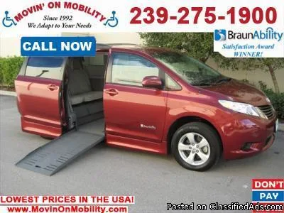 WHEELCHAIR VAN  2015 TOYOTA SIENNA LE - LOW PRICE GUARANTEE