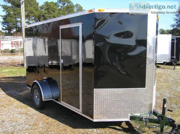 ENCLOSED TRAILER  6 x12  BLACK EXT NEW for SALE