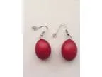 Earrings red wooden never worn