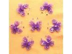 Lavendar Handmade Stocking and Rhinestone Butterflies 7 pieces b