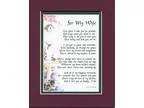 A Gift For A Wife 79 Touching 8x10 Poem Double-matted in Burgund
