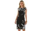 NWT Chaps Sheath Dress Sz L blkwhite floral  4 free NEW prs earr