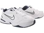 Men s Nike Air Monarch IV (4E) Training Shoe WhiteNavySilver Siz