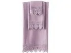 Collections Etc Lace Trim Bath Towel Set