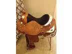 Silver Royal Show Saddle - Black Onyx Inlay