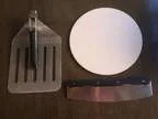 BBQ pizza stone plate spatula and cutter