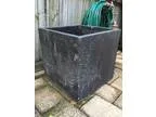 Black glass reinforced concrete planter