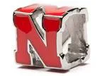 Nebraska Scarlet and Cream Three Bead Charm Set