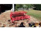 Powder coated table and bench. 8 seater.