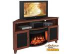 Shaker Style Corner 61" TV Stand with Curved Electric Firepl