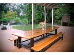 Outdoor table and bench seats