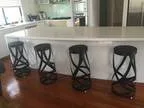 Nendo Ribbon - Reporduction Black Metal Stools x 4