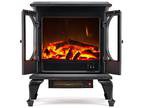 Townsend Free Standing Electric Fireplace Stove - 24 Inch Black 