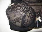 Bra  n  Knicker Set - Size 10B - Tan Base with Black Lace Cover