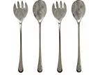 2 Sets Chrome Plated Salad Serving Utensils 2 Spoons 2 Sporks To