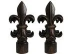 Urbanest Set of 2 Fleur de Lis Lamp Finials 3-inch Tall Antique 