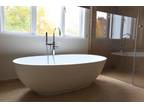 Luxury freestanding soaking bathtub with overflow (white matte)