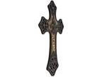 Large 15" Ornate Fleur De Lis Layered Wall Cross Decorative 