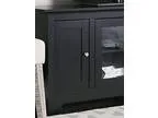 Walker Edison 53&quot Wood TV Stand Console with Storage Black