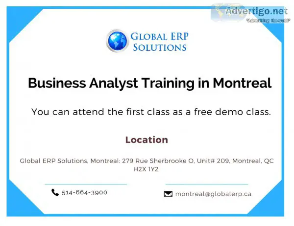 Business analyst (ba) training in montre