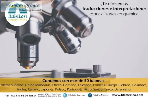 Traducciones especializadas en química