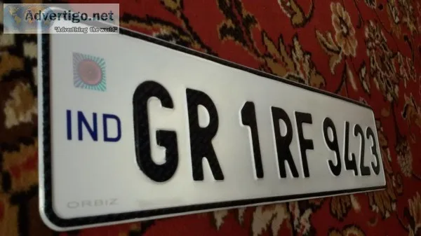 Embossed number plate