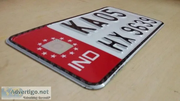 Embossed number plate