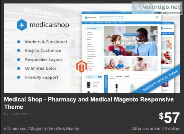 Medical shop magento responsive theme