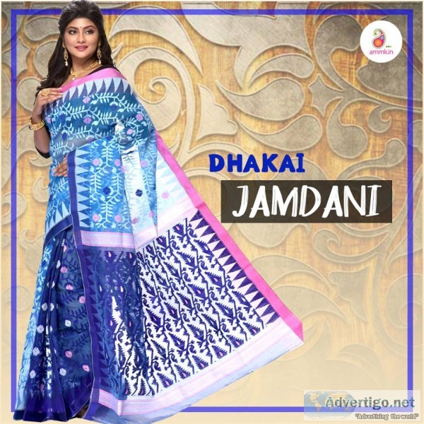 Dhakai jamdani sarees online at ammk