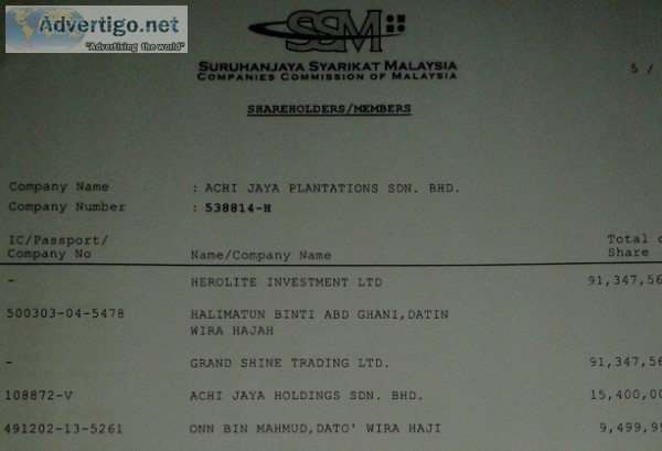 Plot of agriculture land segamat