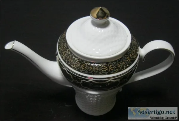 Black tea set with tray