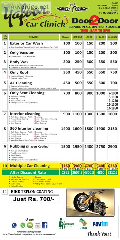 Car cleaning interior and teflon coating