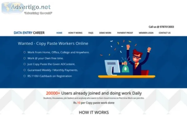 Online jobs in india - without any inves