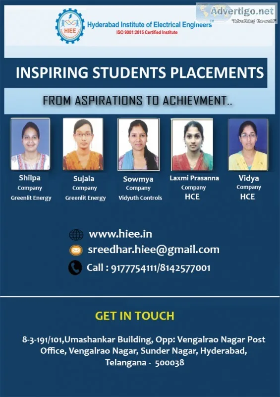 Electrical design courses with placement