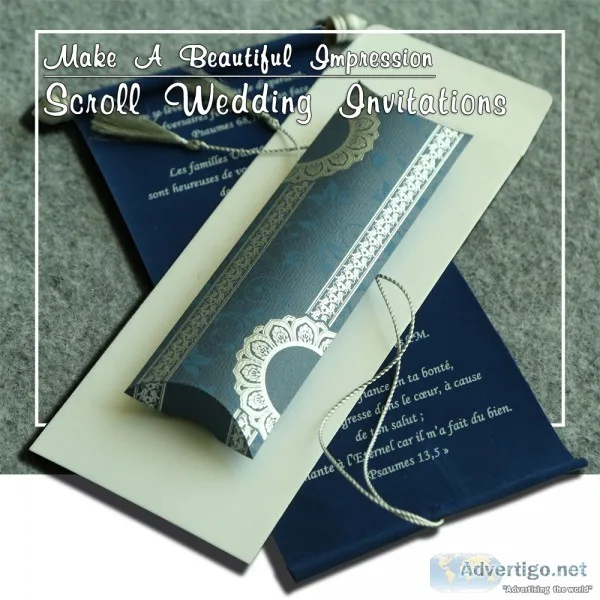 Royal velvet scroll wedding invitations
