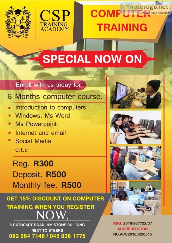 Matric rewrite and computer training