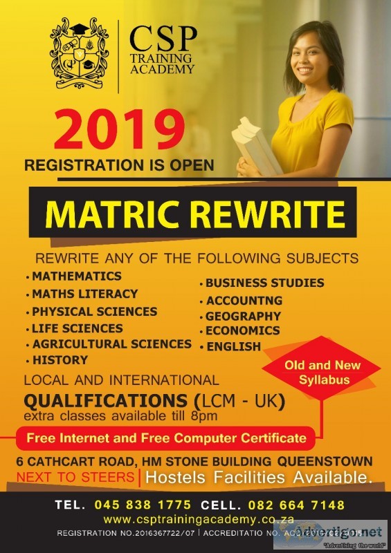 Matric rewrite and computer training