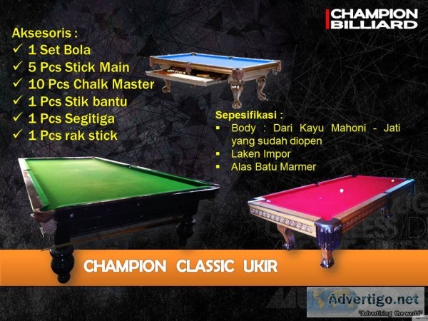 Jual meja billaird champion classic ukir