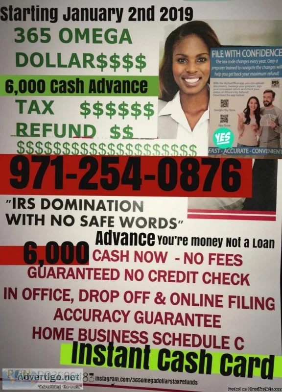365 Omega Dollars Tax Refunds Starting January 2nd 2019