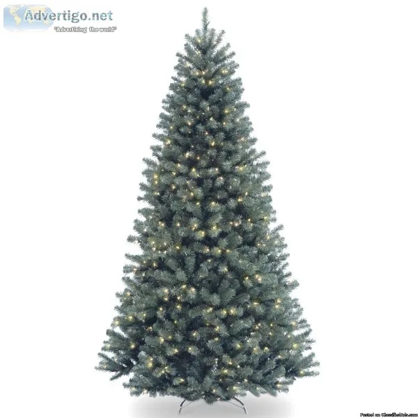 6.5 Ft. North Valley Blue Spruce Tree with Clear Lights