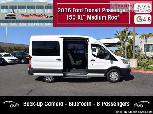 USED 2016 Ford Transit Wagon 150 XLT Medium Roof 8 Passenger for