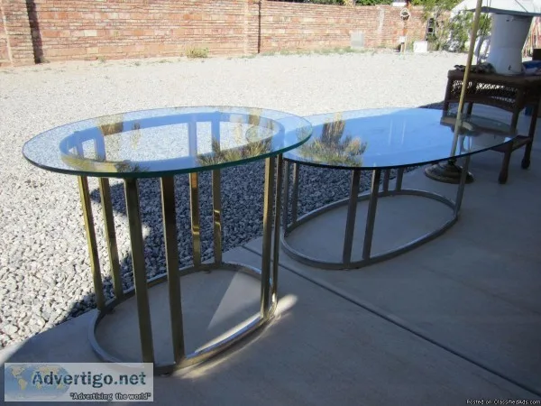 Glass top coffee table and end table
