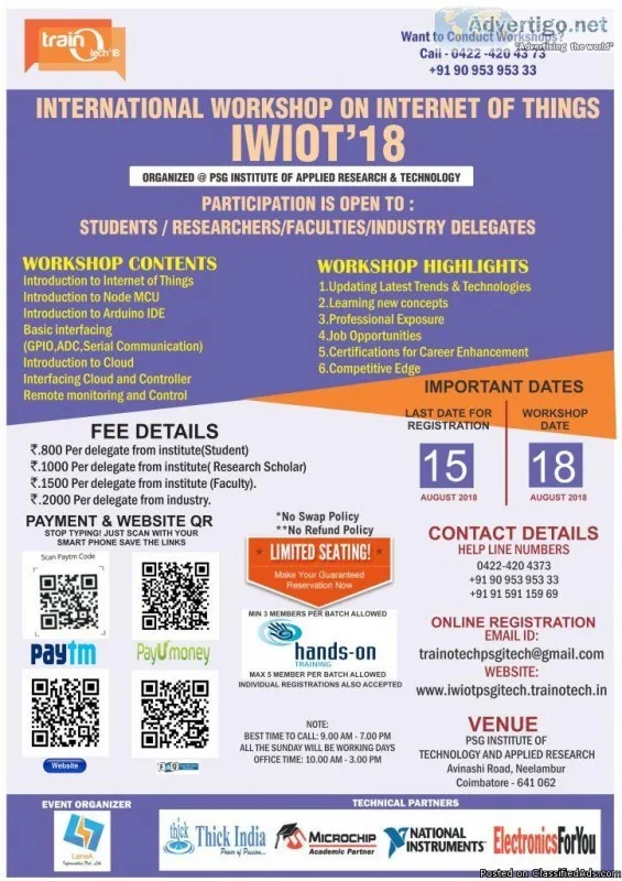 International Workshops in Coimbatore