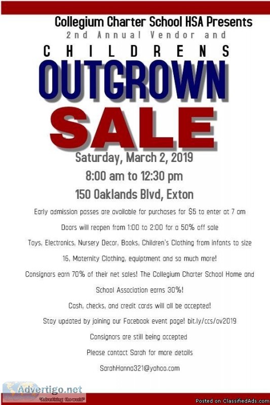 Collegium Charter School Outgrown and Vendor Sale