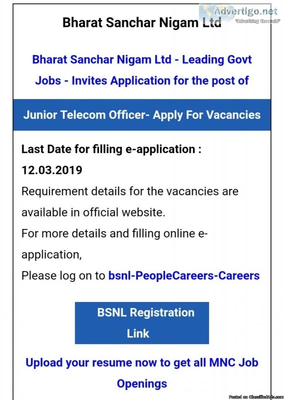 Bsnl recruitment