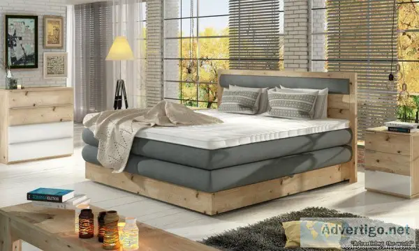 Modern Wooden Desma Bed includes mattress