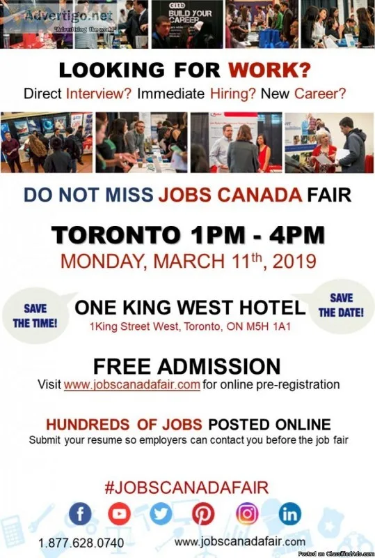 TORONTO JOB FAIR - MARCH 11TH 2019