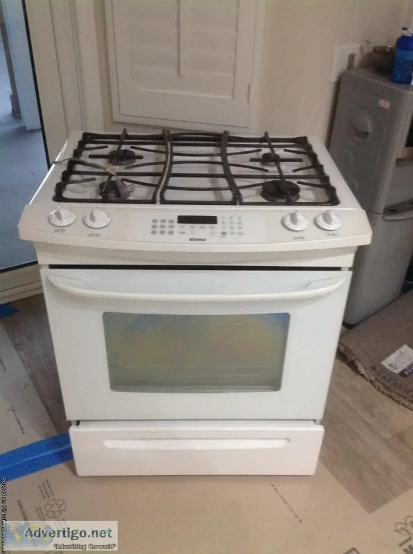 Kenmore gas slide in stove hood microwave and dishwasher