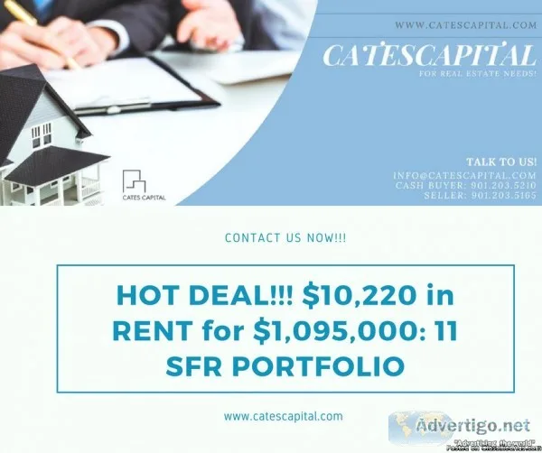 HOT DEAL 10220 in RENT for 1095000 11 SFR PORTFOLIO